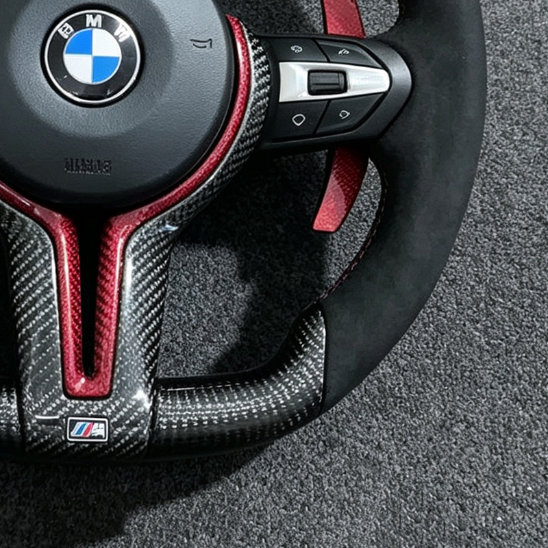 BMW F30 F20 F48 M3 F80 F25 E90 E87 X5 E70 F01 F10 Steering Wheel Black Perforated Leather Sport Upgrade Modify Accessories