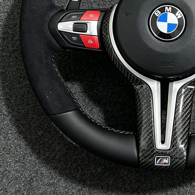 Leather Sports Steering Wheel Alcantara Handle Suitable for BMW F01 F06 F10 F11 F12 F20 F21 F22 F25 F26 F30 F31 F32 F33