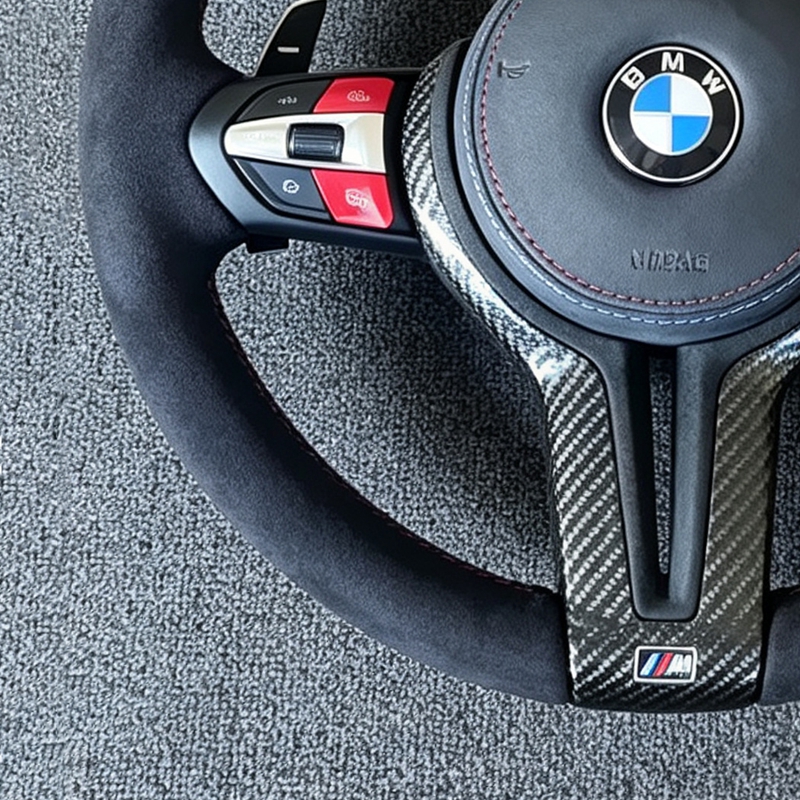 all leather steering wheel，Suitable for BMW M3 F30 F15 F16 F10 F11 F06 F07 F01 E90, M Sport