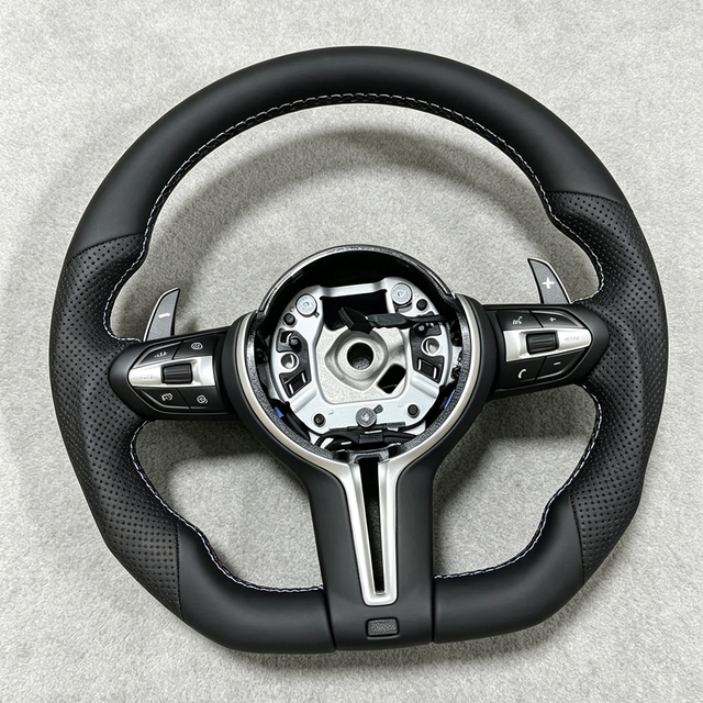 M Series Leather Steering Wheel For BMW M3 M5 F20 F22 F23 F30 F33 F34 X1 F48 X5 F15 X3 F25 F80 E90 E70 E84 With Paddles